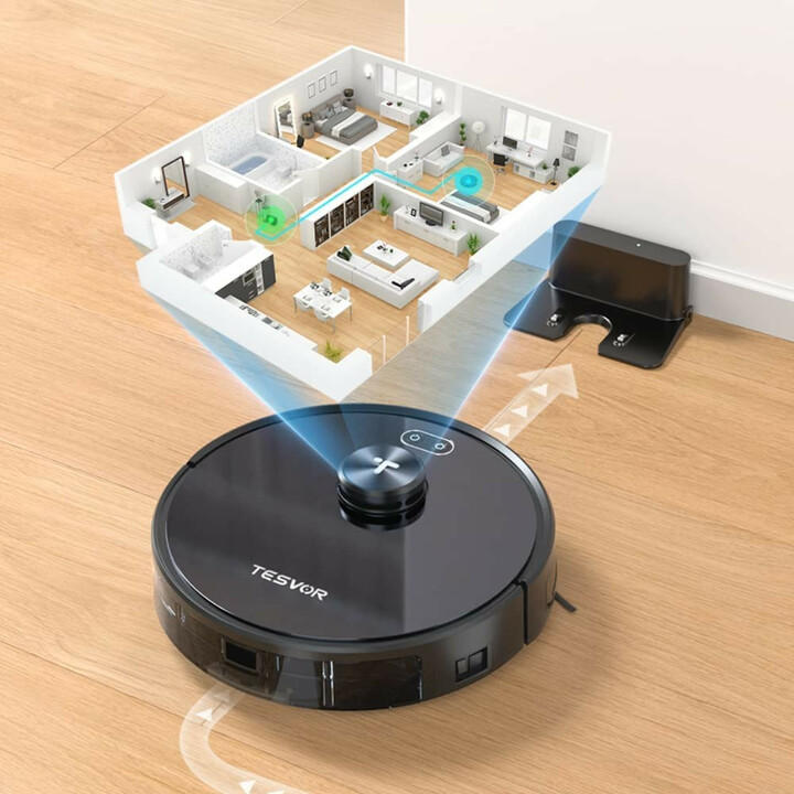 Robotstøvsuger med intelligent laserstyring