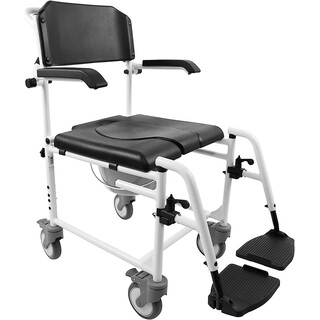 Brusestol til seniorer med hjul, sæde og justerbar højde