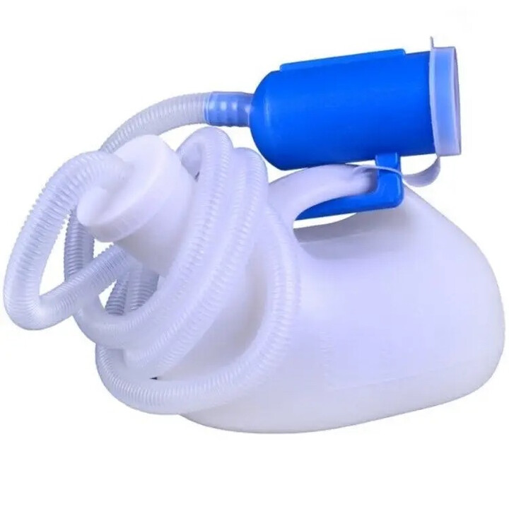 Urinflaske med beholder og slange til mænd