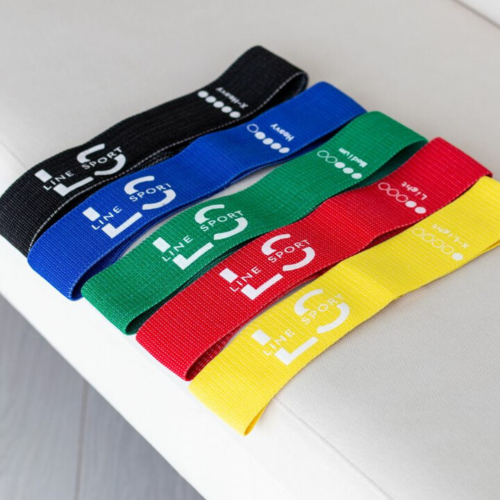 Line Sport vastuskuminauhasetti 5 kpl treeniin ja kuntoutukseen