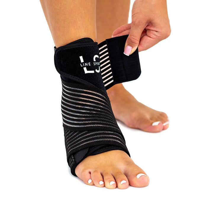 Line Sport joustava nilkkatuki urheiluun musta