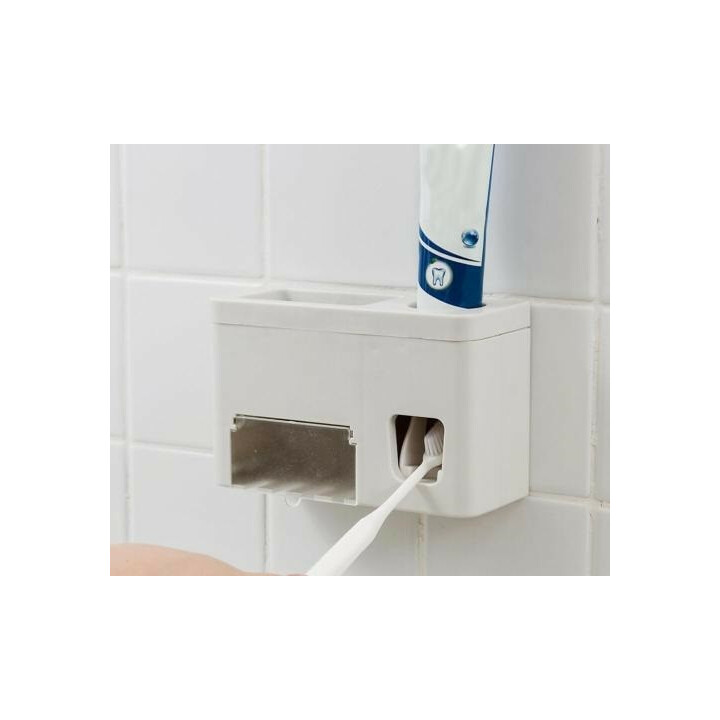 Automatisk tandpastapresser til væggen med børsteholder