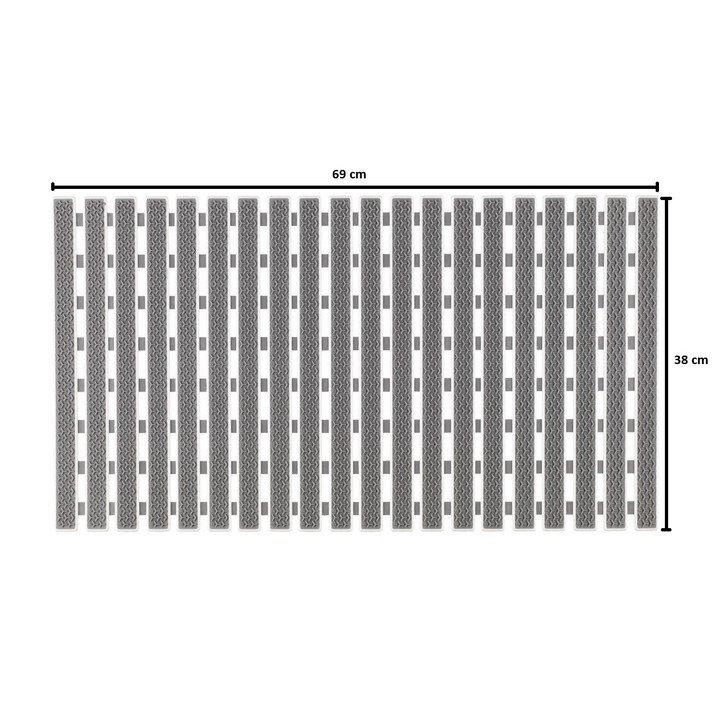 Skridsikker badeværelsesmåtte med sugekopper 69 x 38 cm