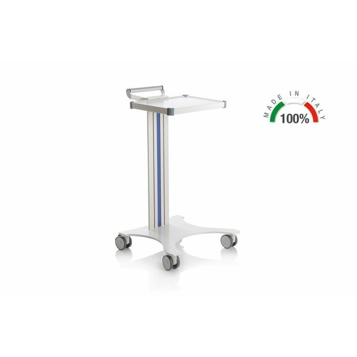 Monipuolinen EOLO lääkintäkärry säädettävällä hyllyllä ja värillisillä nauhoilla