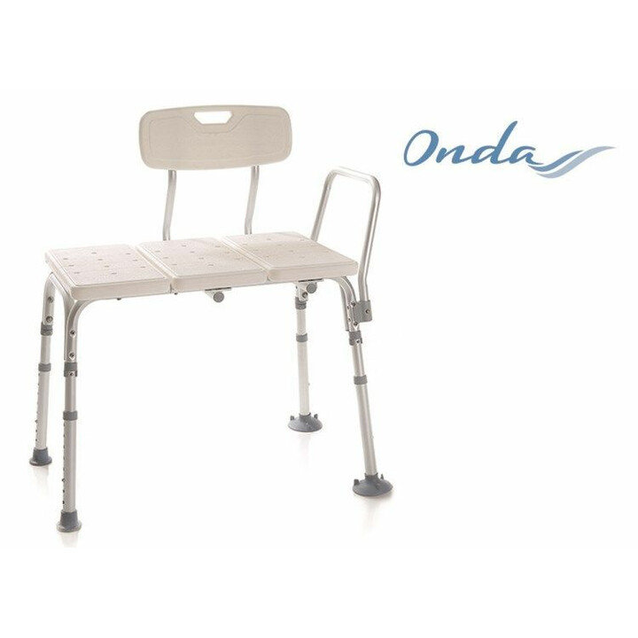 Säädettävä siirtymäsuihkutuoli alumiininen liukumaton tukikahvoilla 150 kg