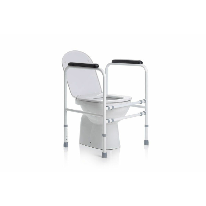 Säädettävä wc-tukikaide teräksestä turvalliseen liikkumiseen kylpyhuoneessa