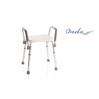 Tukeva suihkutuoli käsinojilla säädettävä korkeus 110kg kantavuus