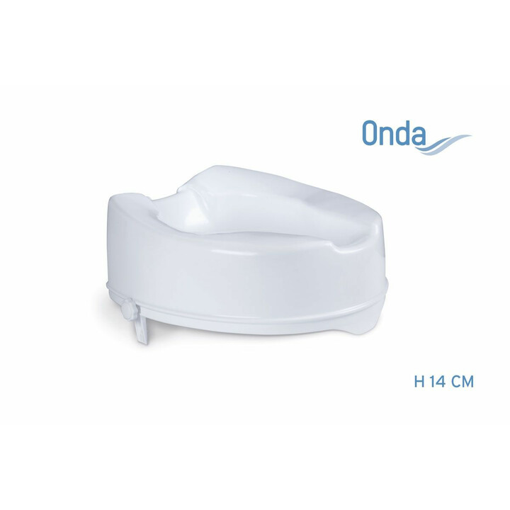 Korotettu wc-istuin sivutuilla 14 cm kylpyhuoneeseen