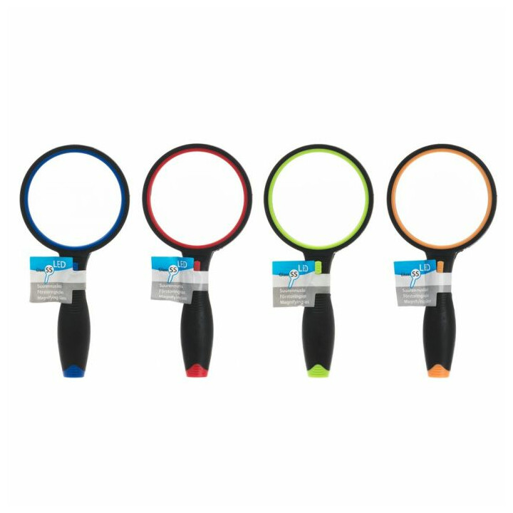 Praktisk lup 4x forstørrelse med LED-lys ergonomisk håndtag