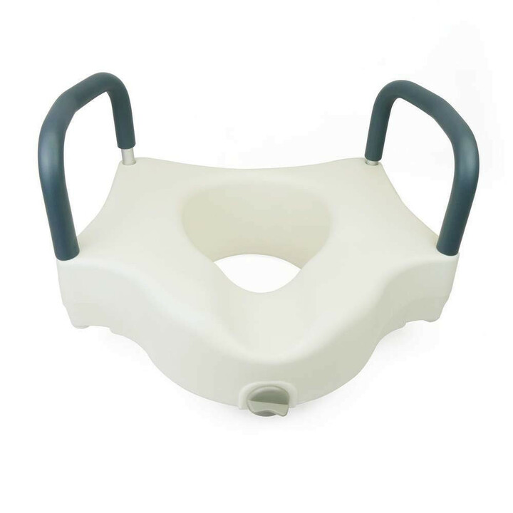 Hævet toiletsæde med armlæn uden betræk