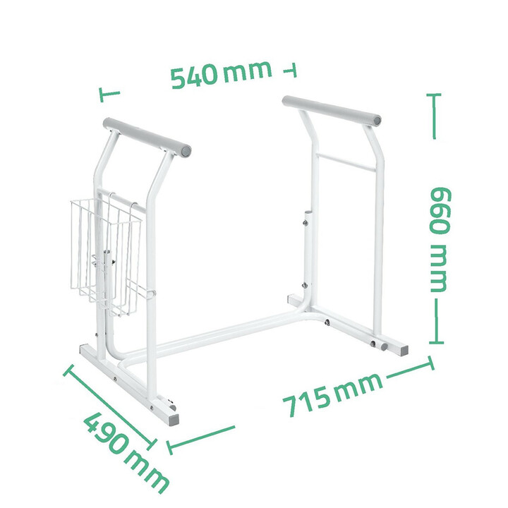 Bevægelig sikkerhedsramme til toiletsædet
