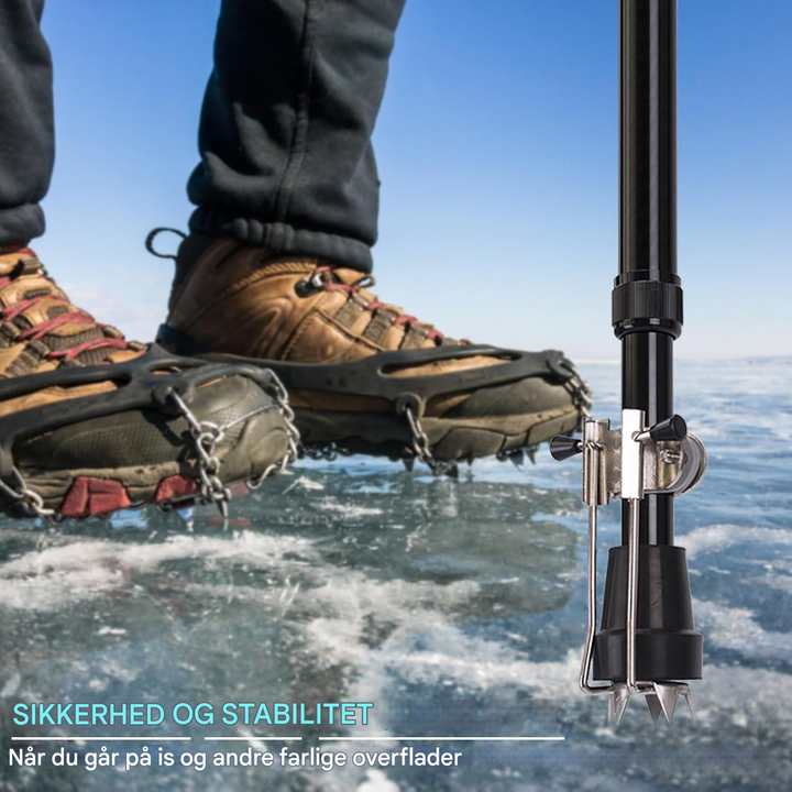 Sammenklappelige iskløer til stave og stokke
