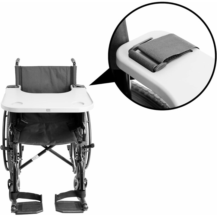 Aftagelig, let kørestolsbakke med kopholder