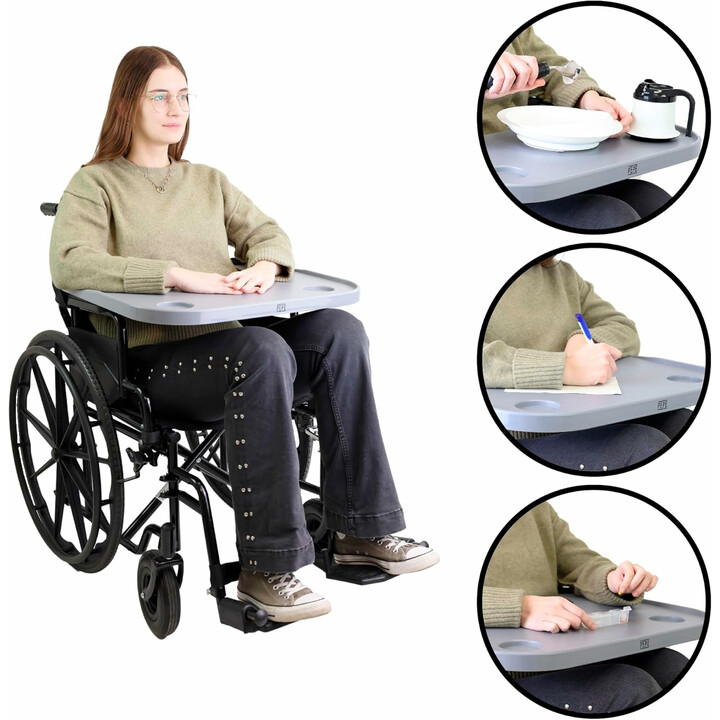 Aftagelig, let kørestolsbakke med kopholder