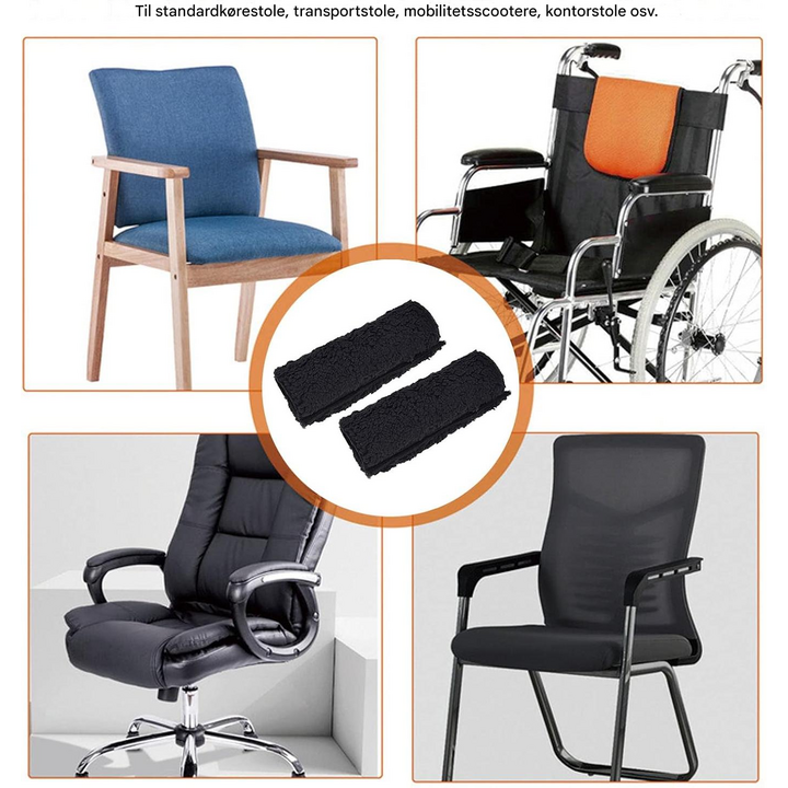 Bløde kørestolshåndstøttebetræk med fåreuldsforing