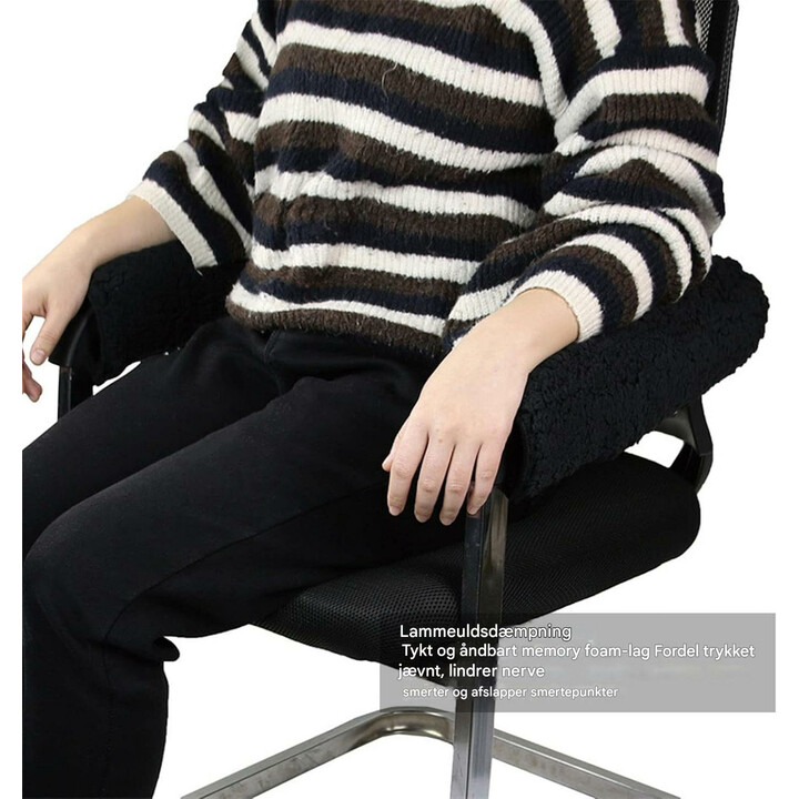 Bløde kørestolshåndstøttebetræk med fåreuldsforing