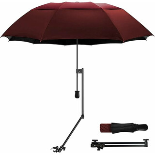 Fastgørbar, let paraply til kørestol og rollator til beskyttelse mod sol, regn og sne