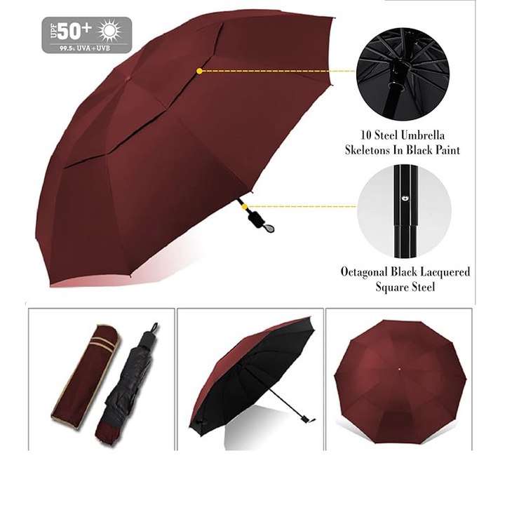 Fastgørbar, let paraply til kørestol og rollator til beskyttelse mod sol, regn og sne