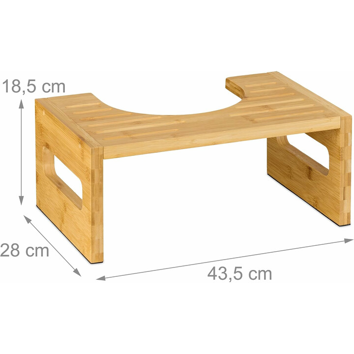 Toiletskammel af bambus til naturlig squat-stilling