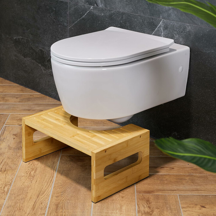 Toiletskammel af bambus til naturlig squat-stilling