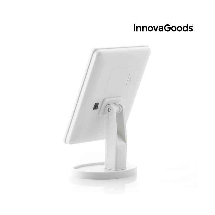 Spejl med LED-belysning og justerbar vinkel