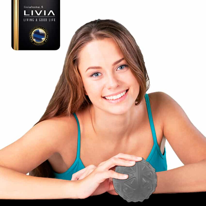 Massagebold med to funktioner og gummioverflade