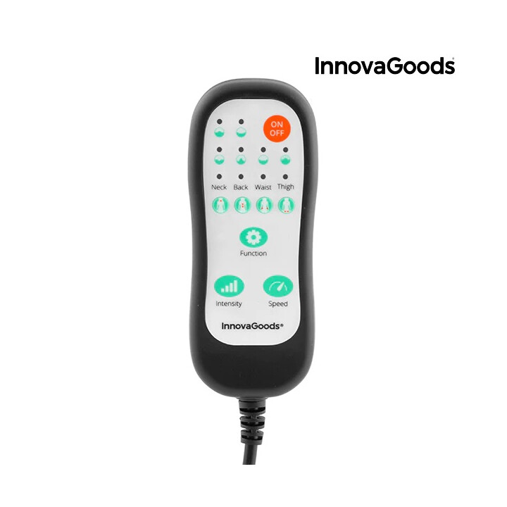 Massageunderlag til stol med flere programmer og fjernbetjening