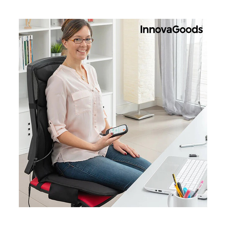 Massageunderlag til stol med flere programmer og fjernbetjening