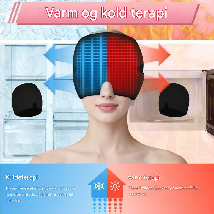 Gelbånd til hovedpine med kold- og varmebehandling