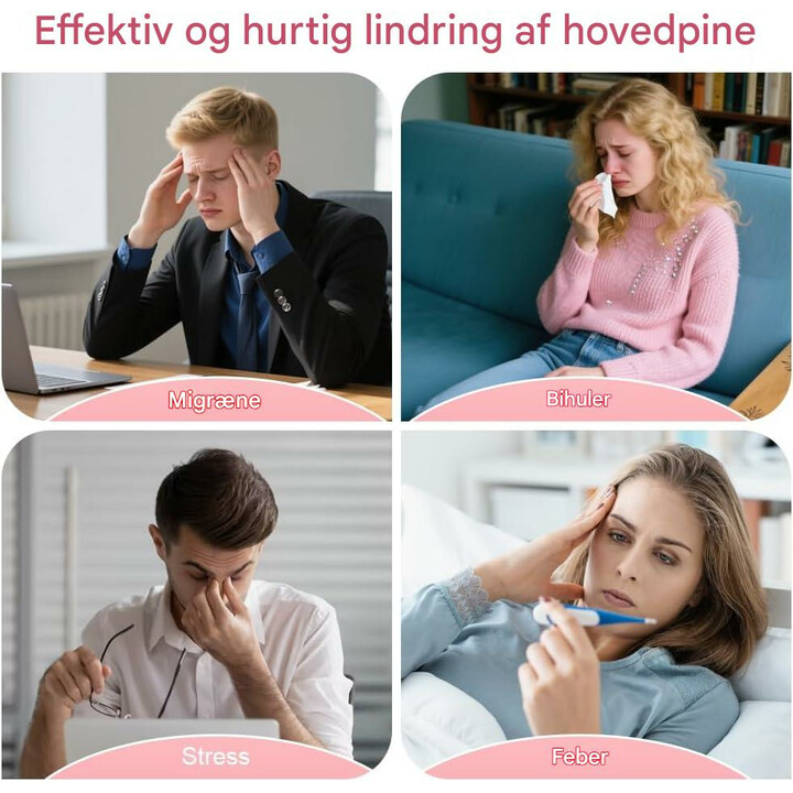 Gelbånd til hovedpine med kold- og varmebehandling