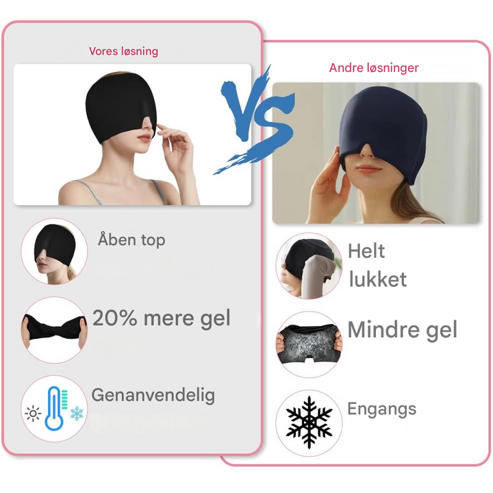 Gelbånd til hovedpine med kold- og varmebehandling