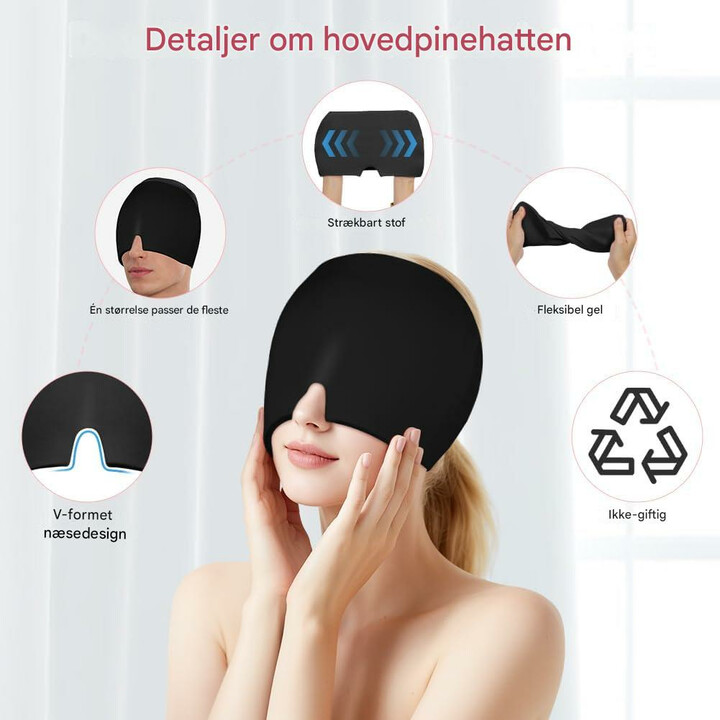 Gelbånd til hovedpine med kold- og varmebehandling