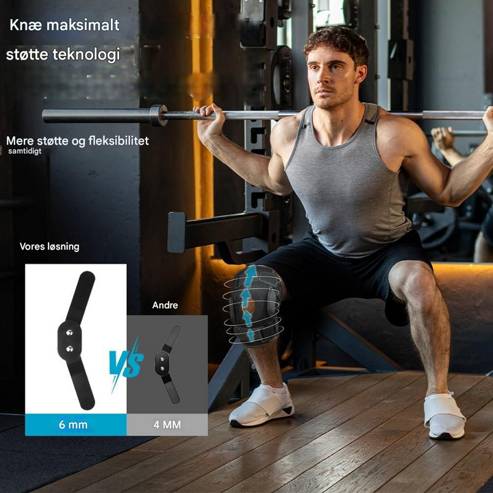 Justerbart knæstøtte til sport og lindring af ledsmerter