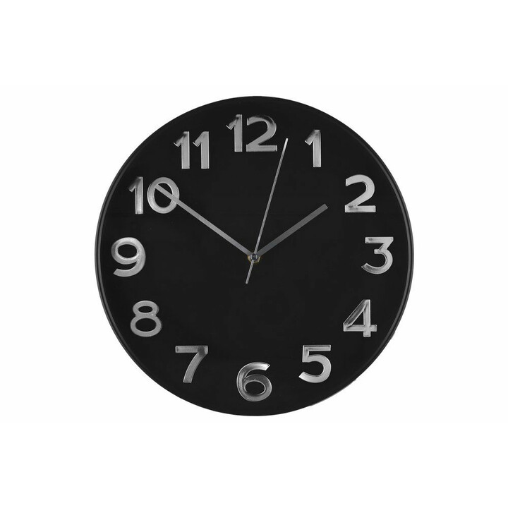 Stilfuldt sort vægur med tydelige store tal