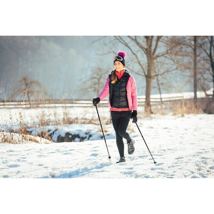 Justerbare teleskopvandrestave med dæmpning og reflekser