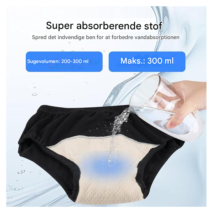 Vaskbare inkontinensunderbukser til kvinder