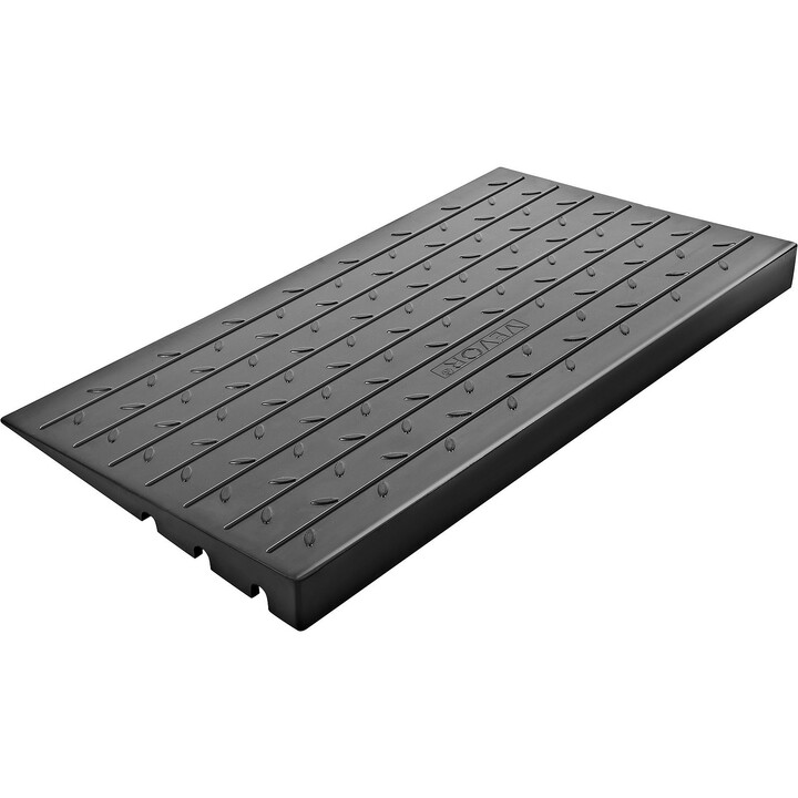 Kumiramppi kynnykselle 6,5 cm, 3-kanavainen kaapelisuoja, 1000 kg kantavuus, musta