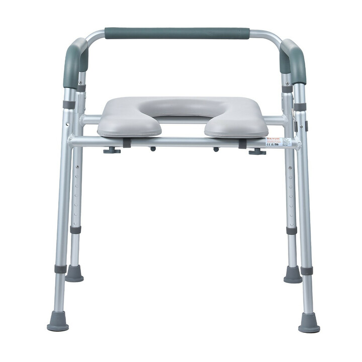 Wc stol FBL730211 med polstret s de og arml n 7 trins h jdejustering aftagelig 5 8 l spand max 158 8 kg