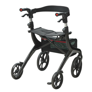 Aluminium rollator FBL427112 sort justerbart håndtag s de og opbevaringspose b reevne 136 kg