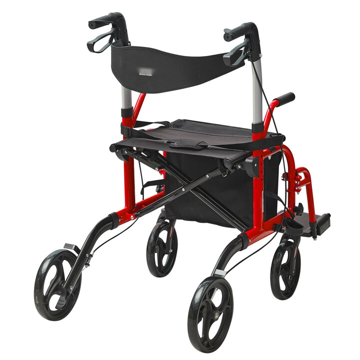 Rollator og transportstol 2 i 1 FBL427113 r d aluminiumsramme 136 kg belastning