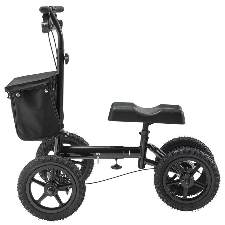 Sammenklappelig knae-scooter HFK-9277KD aluminium justerbar luftdaek max 160 kg sort