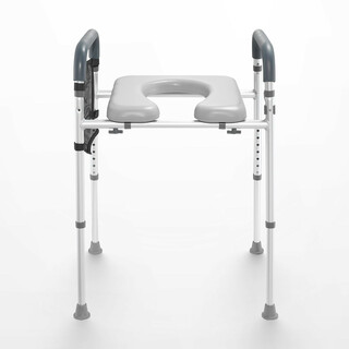 Aluminium wc oph jer med 7 trins h jdejustering 490 640 mm polstret s de 35 mm belastning 158 7 kg model FBL760598
