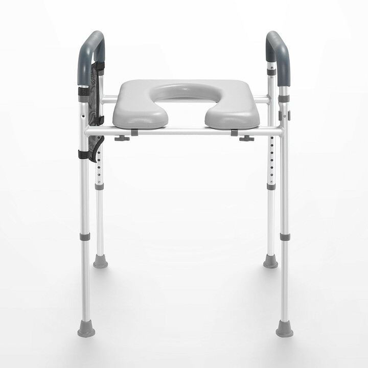 Aluminium wc oph jer med 7 trins h jdejustering 490 640 mm polstret s de 35 mm belastning 158 7 kg model FBL760598