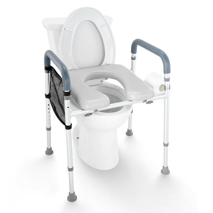 Korkeussäädettävä wc-koroke alumiinia 7-portainen 490–640 mm pehmustetulla istuimella 158,7 kg FBL760598