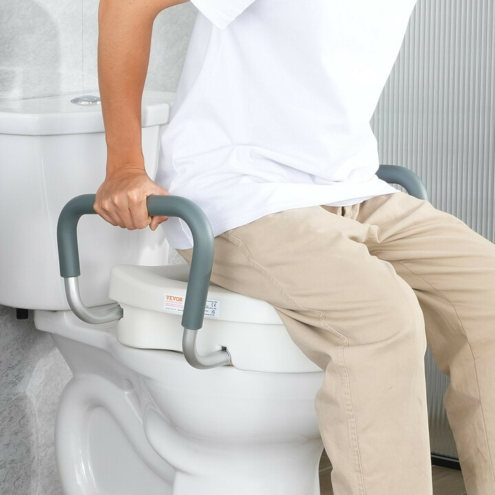 Korotettu WC-istuin käsinojilla 127 mm, alumiini/muovi, enint. 158,7 kg, FBL760602