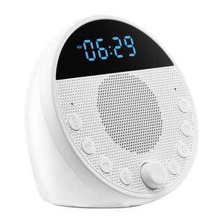 hvid st j s vnapparat med 18 lyde 7 farvet natlys dobbelt alarm timer og app styring