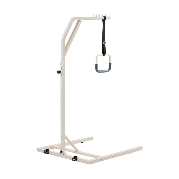 Trapezestang til sengebev gelse fritstående h jdejusterbar 2 hjul belastningskapacitet 136 kg