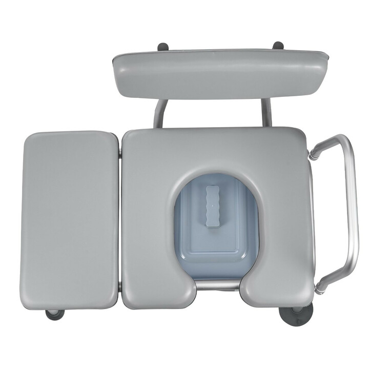 Monikäyttöinen yöpöydän WC-tuoli 4-in-1, säädettävä korkeus, teräsrunko, kantavuus 227 kg, ämpäri 5 l