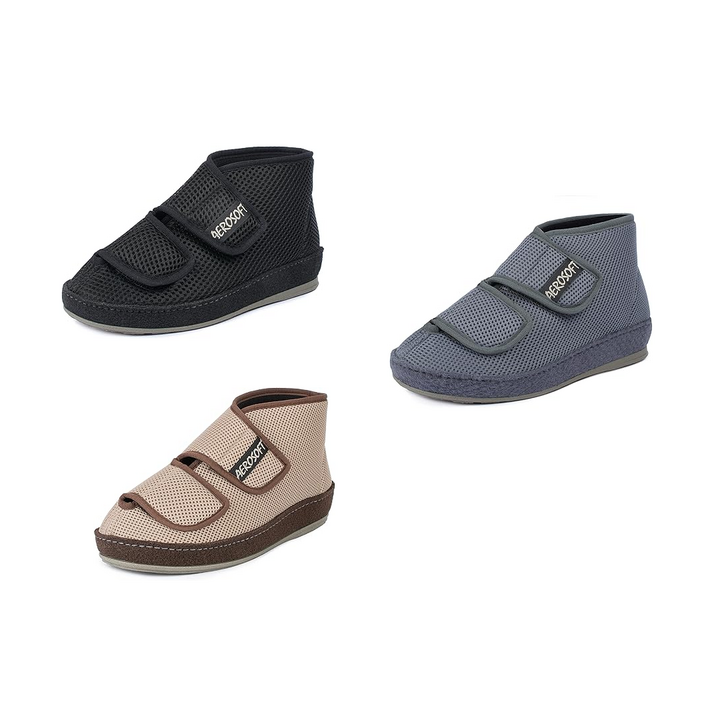 Bred sko med velcro og helt åbent design