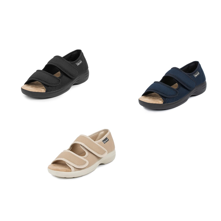 Tilpasningsvenlig sandal til følsomme fødder